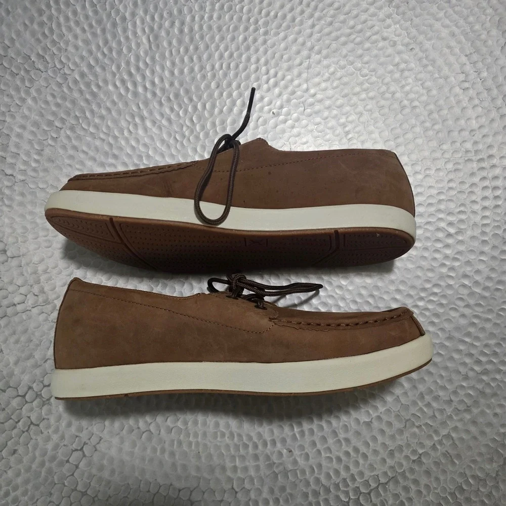 Twisted X Mens Boat Shoe Ultralite X Lion Tan Leather Loafers MBX0003 Size 9.5M